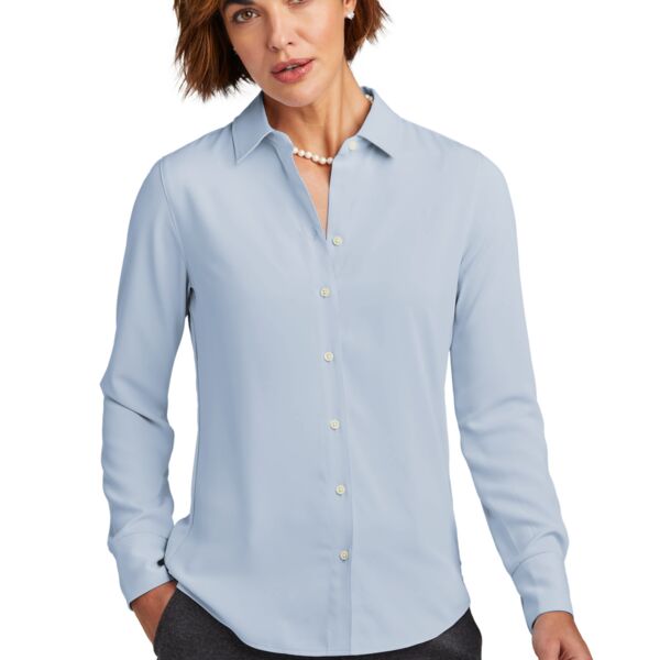 Brooks Brothers Women's Full Button Satin Blouse BB18007 Women's Full Button Satin Blouse Thumbnail