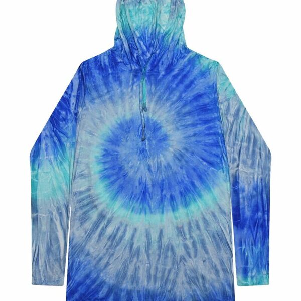 Colortone Unisex Tie-Dyed Hooded Long Sleeve T-Shirt 2777 Unisex Tie-Dyed Hooded Long Sleeve T-Shirt Thumbnail