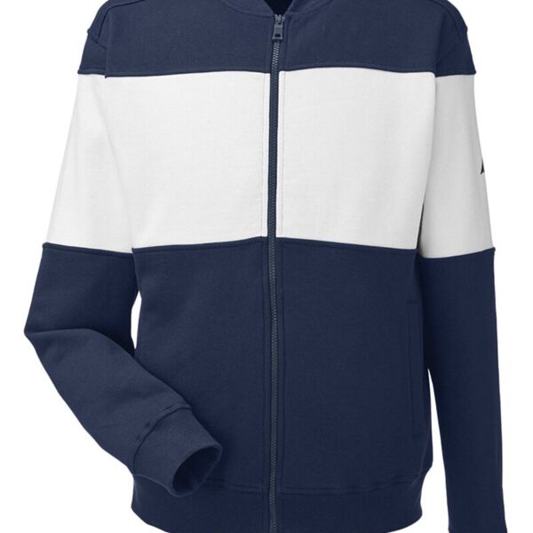 Nautica Unisex Anchor Fleece Colorblocked Bomber Jacket N17928 Unisex Anchor Fleece Colorblocked Bomber Jacket Thumbnail