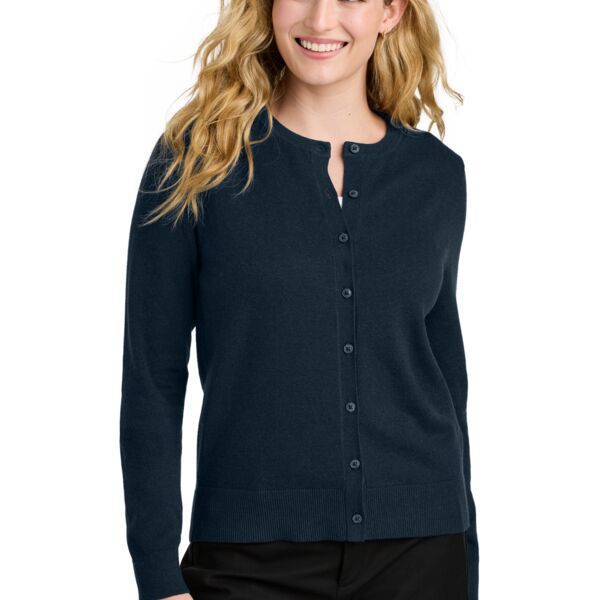 Port Authority Women's Easy Care Crewneck Cardigan Sweater LSW2870 Women's Easy Care Crewneck Cardigan Sweater Thumbnail