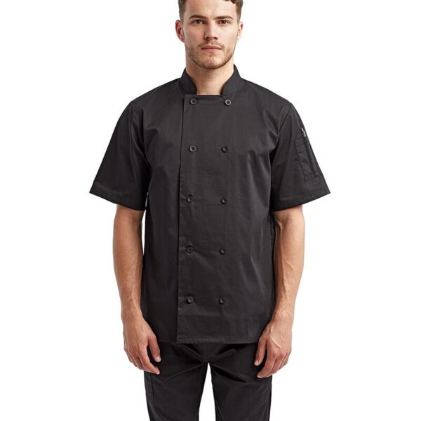 Artisan Collection by Reprime Unisex Short Sleeve Recycled Chef Coat RP656 Unisex Short Sleeve Recycled Chef Coat Thumbnail