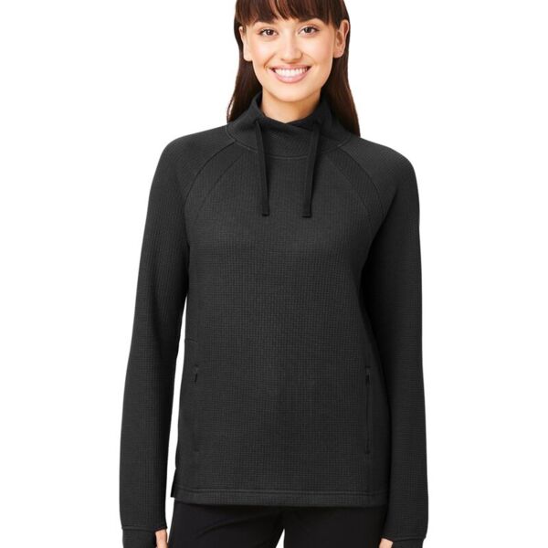 North End Women's Rhythm Waffle Cross-Neck Pullover NE200W Women's Rhythm Waffle Cross-Neck Pullover Thumbnail
