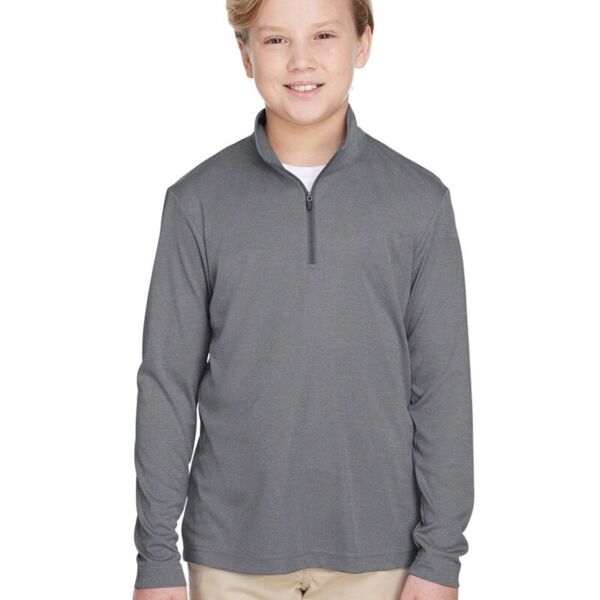 Team 365 Youth Zone Sonic Heather Performance Quarter-Zip Pullolver TT31HY Youth Zone Sonic Heather Performance Quarter-Zip Pullolver Thumbnail