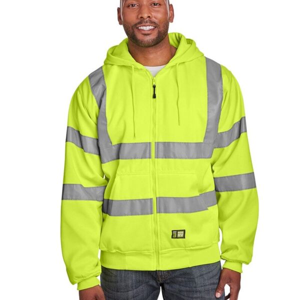 Berne Apparel Men's Berne Hi-Vis Class 3 Lined Hooded Sweatshirt HVF021 Men's Berne Hi-Vis Class 3 Lined Hooded Sweatshirt Thumbnail