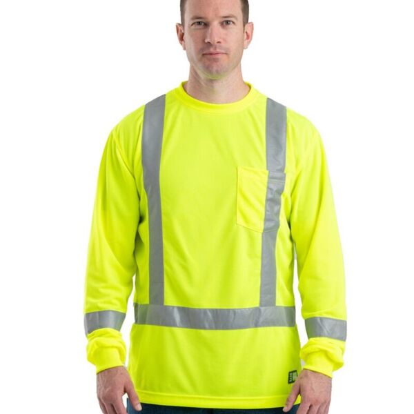 Berne Apparel Men's Hi-Vis Class 3 Performance Pocket T-Shirt HVK013 Men's Hi-Vis Class 3 Performance Pocket T-Shirt Thumbnail