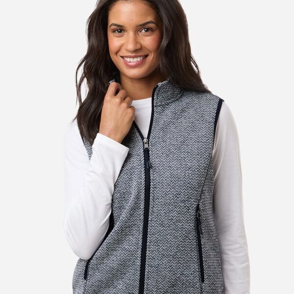 North End Women's Jasper Jacquard Fleece Vest NE731W Women's Jasper Jacquard Fleece Vest Thumbnail