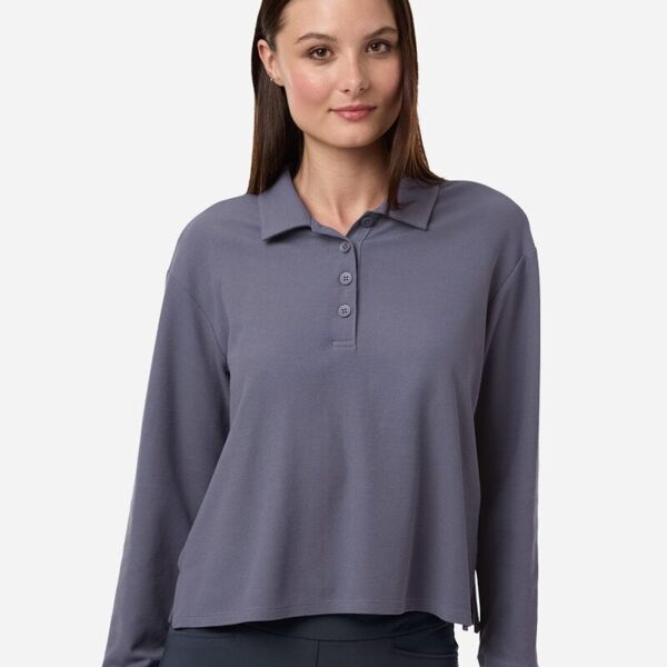 Adidas Women's Beyond Long Sleeve Loose Polo A1008 Women's Beyond Long Sleeve Loose Polo Thumbnail