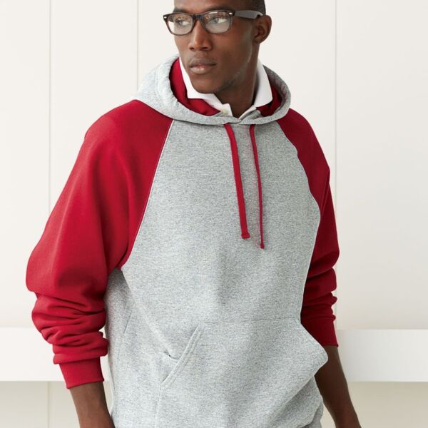 Jerzees Unisex Nublend® Colorblocked Raglan Hooded Sweatshirt 96CR Unisex Nublend® Colorblocked Raglan Hooded Sweatshirt Thumbnail