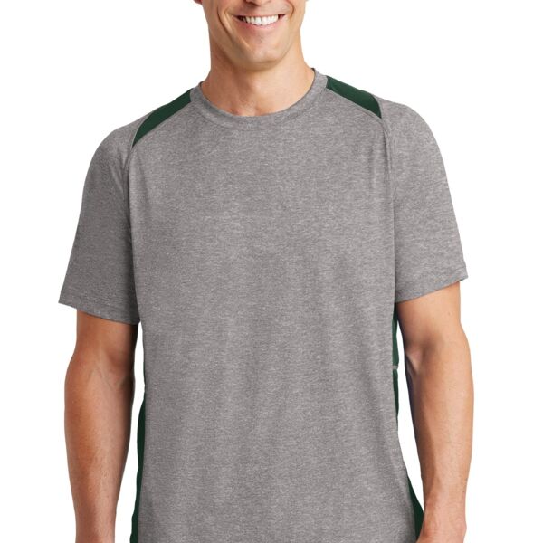 Sport Tek Heather Colorblock Contender Tee ST361 Heather Colorblock Contender Tee Thumbnail