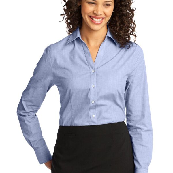Port Authority Women's Crosshatch Easy Care Shirt L640 Women's Crosshatch Easy Care Shirt Thumbnail