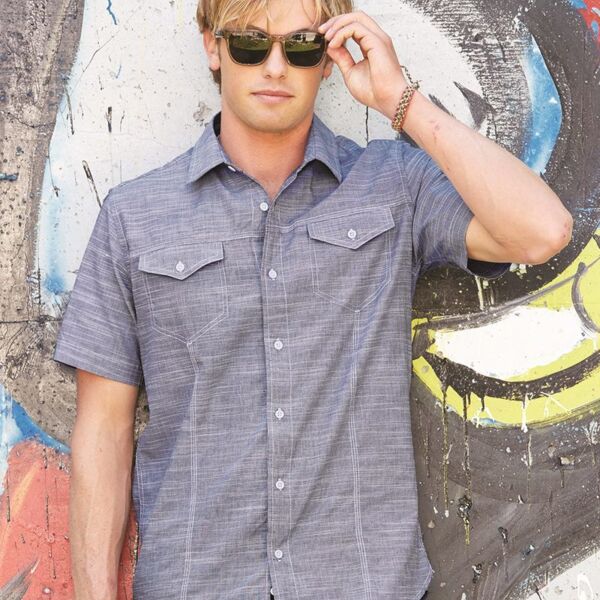 Burnside Men's Textured Solid Short Sleeve Shirt 9247 Men's Textured Solid Short Sleeve Shirt Thumbnail