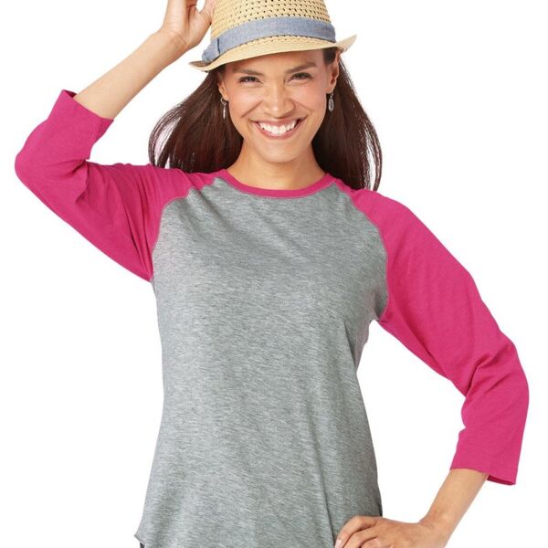 LAT Women's Baseball Fine Jersey Three-Quarter Sleeve Tee 3530 Women's Baseball Fine Jersey Three-Quarter Sleeve Tee Thumbnail