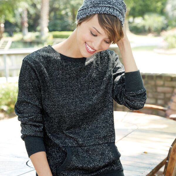 J. America Women’s Glitter French Terry Wide Neck Sweatshirt 8867 Women’s Glitter French Terry Wide Neck Sweatshirt Thumbnail