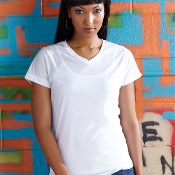 Sublivie Women's Polyester Sublimation V-Neck Tee 1507 Women's Polyester Sublimation V-Neck Tee Thumbnail