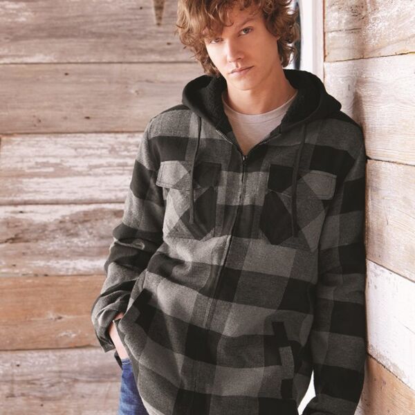 Burnside Men's Quilted Flannel Hooded Jacket 8620 Men's Quilted Flannel Hooded Jacket Thumbnail