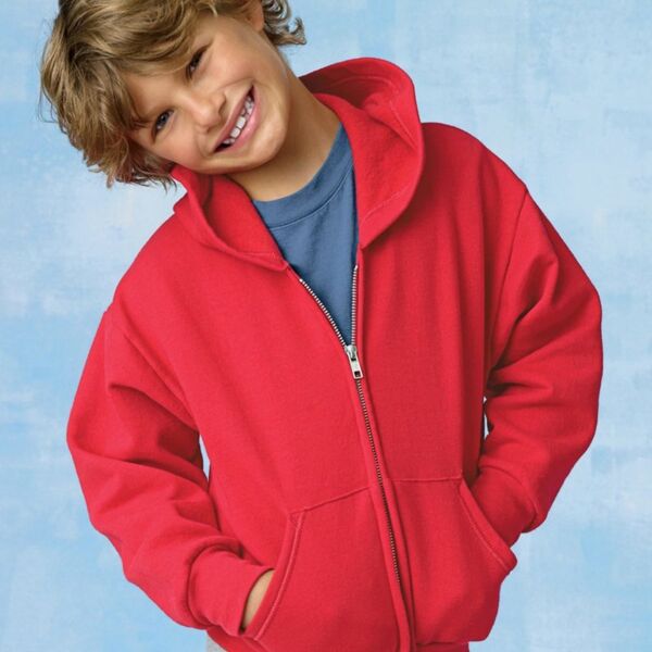 Hanes Youth EcoSmart® Full-Zip Hooded Sweatshirt P480 Youth EcoSmart® Full-Zip Hooded Sweatshirt Thumbnail