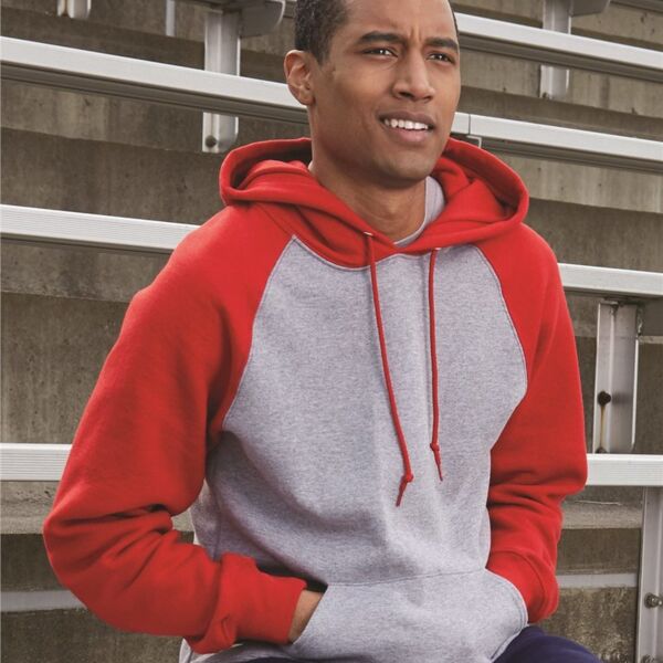 Russell Athletic Unisex Dri Power® Colorblock Raglan Hooded Sweatshirt 693HBM Unisex Dri Power® Colorblock Raglan Hooded Sweatshirt Thumbnail