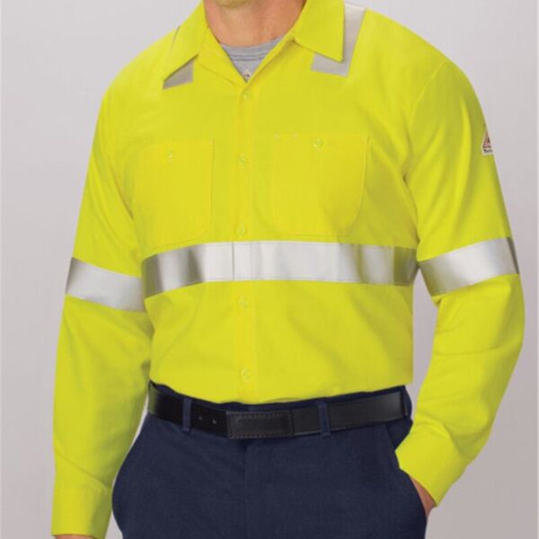 Bulwark Men's Tall High Visibility Long Sleeve Work Shirt SMW4T Men's Tall High Visibility Long Sleeve Work Shirt Thumbnail