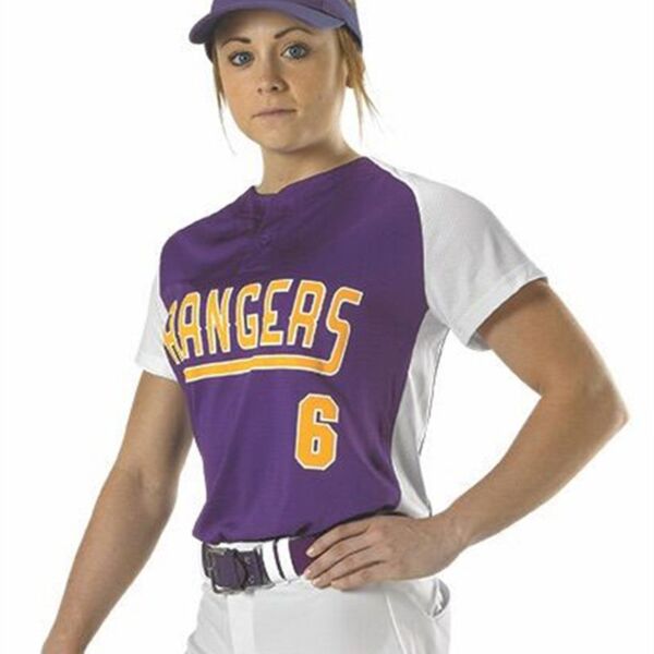 Alleson Athletic Girls' Two Button Fastpitch Jersey 522PDWG Girls' Two Button Fastpitch Jersey Thumbnail