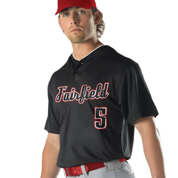 Alleson Athletic Youth Two Button Mesh Baseball Jersey with Piping 52MTHJY Youth Two Button Mesh Baseball Jersey with Piping Thumbnail