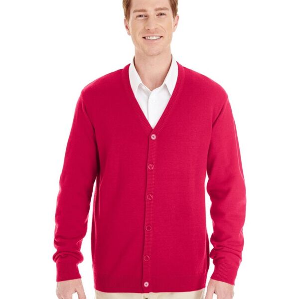Harriton Men's Pilblocâ„¢ V-Neck Button Cardigan Sweater M425 Men's Pilblocâ„¢ V-Neck Button Cardigan Sweater Thumbnail